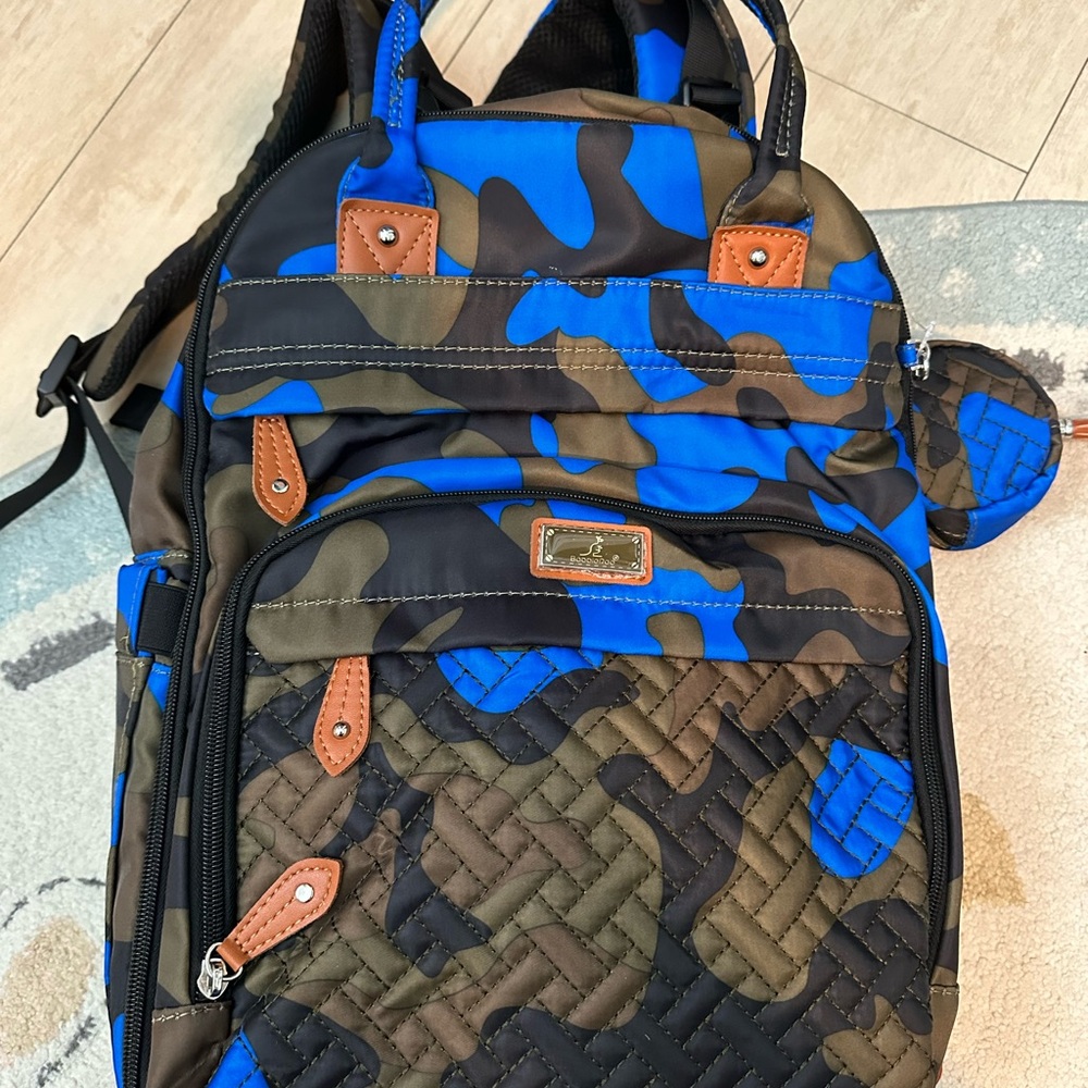 Brand New BabbleRoo Camo Diaper Backpack – Multi-Pocket, Changing Pad Included